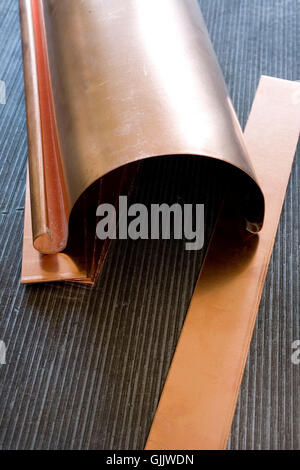 Metall Kupfer Blech Stockfoto