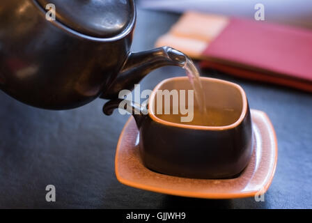 Tasse Tee Teekanne Stockfoto