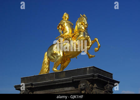 Dresden-Goldener Reiter 01 Stockfoto