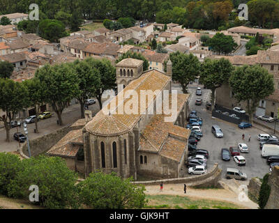 St. Gimier Kirche in der Stadt Carcassonne, Languedoc Roussillon, Südfrankreich. Es wurde im 19. Jahrhundert gebaut. Stockfoto