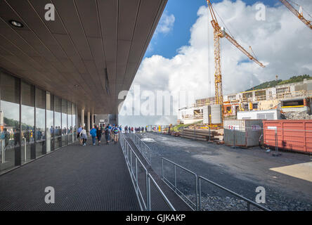 Baumaschinen auf einer Baustelle Stockfoto