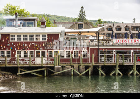 Dockside Restaurants in Bar Harbor, Maine. Stockfoto