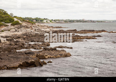 Küste-Blick vom Ft Williams Park in Casco Bay, Maine. Stockfoto