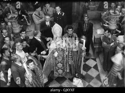 Kalender der religiösen Zeremonien in Jerusalem Osterzeit, 1941. Orthodoxe heilige Feuer. matpc.04428 Stockfoto