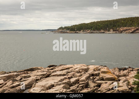 Acadia National Park-Blick vom Park Loop fahren. Stockfoto