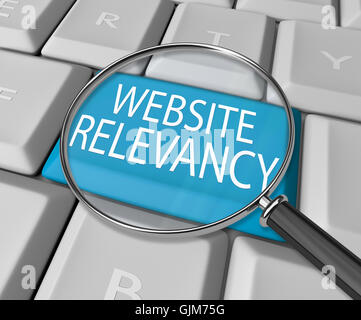 Webseite Relevanz Taste auf der Computertastatur Stockfoto