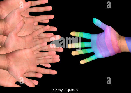 Hand Hand Geschäfte Stockfoto