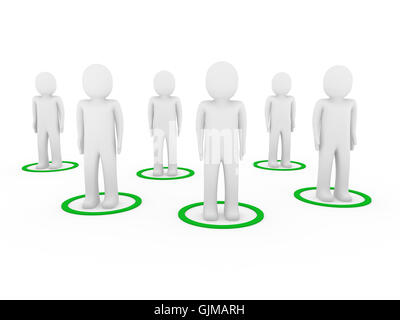 3D Männer-Teamwork-Netzwerk Stockfoto