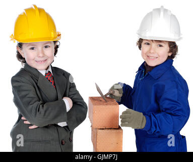 Vorgesetzten Arbeitnehmer Arbeiter Stockfoto