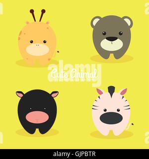 Niedliche Cartoon Tiere Stock Vektor