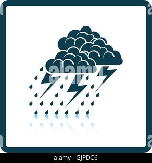 Gewitter-Symbol. Schatten-Reflexion-Design. Vektor-Illustration. Stock Vektor