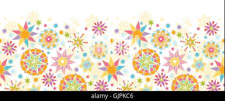 Bunte Weihnachten Sterne horizontale Musterdesign Hintergrund Stock Vektor