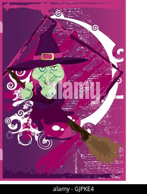 Niedliche Hexe Halloween Kollektion Stock Vektor