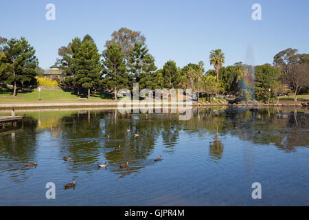 Wasser-Brunnen Regenbogen Stockfoto