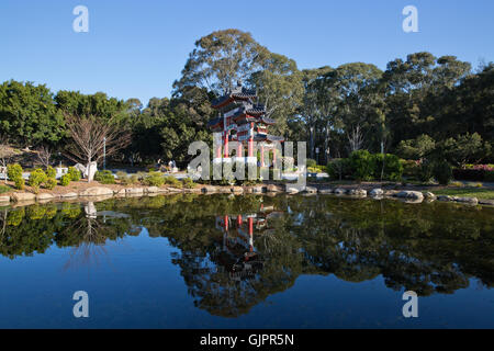 Wasserspiel im Nurragingy Reserve Stockfoto