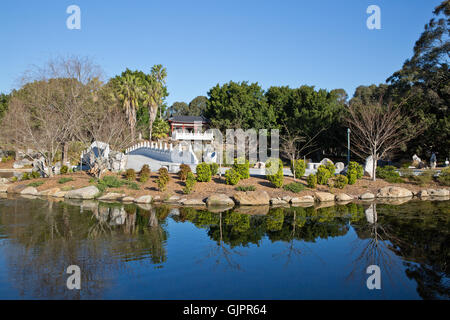 Wasserspiel im Nurragingy Reserve Stockfoto