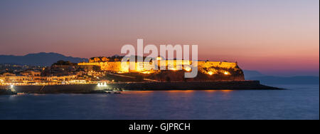 Rethymnon, Kreta, Griechenland: die Fortezza in den Sonnenuntergang Stockfoto