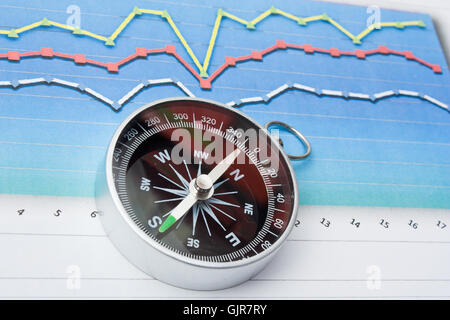 Navigation in Wirtschaft und Finanzen Stockfoto