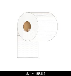 Rolle Toilettenpapier. Isolierte Darstellung. Vektor Stock Vektor