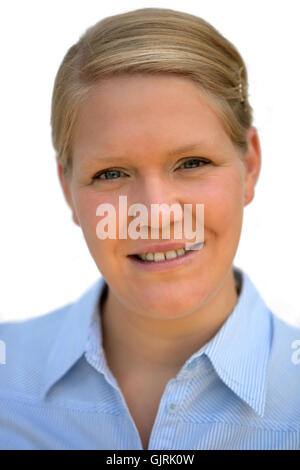 junge freundliche Frau Stockfoto
