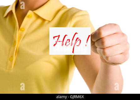 Frau Schild signal Stockfoto