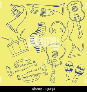 Vektor-Illustration der Musik doodles Stock Vektor