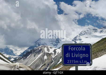 Livigno pass, Alpen, Schweiz, Italien Stockfoto