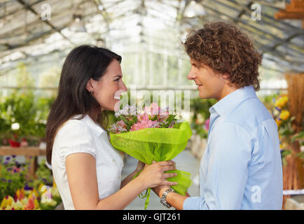 Frau Blume Pflanze Stockfoto