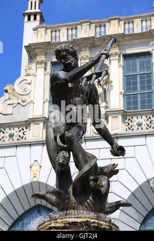 Neptun-Brunnen in Danzig Stockfoto