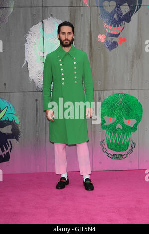 Jared Leto besucht der Suicide Squad Filmpremiere, London, UK - 3. August 2016 Stockfoto