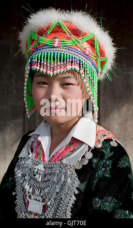 Porträt Asiatin Laos, hmong Stockfoto