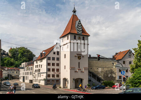 Turm und Tor Illertor in Kempten, Allgäu, Bayern, Deutschland Stockfoto