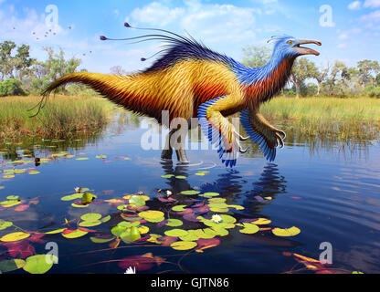 Deinocheirus ist eine Gattung der großen Ornithomimosaur Stockfoto