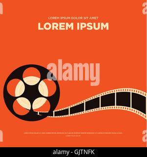 Film Film Reel und Streifen Vintage Poster isoliert Vektor-illustration Stock Vektor