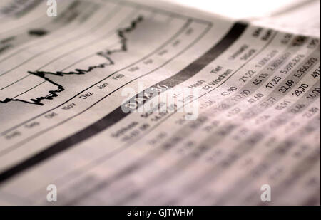 Aktienindex fällt Stockfoto