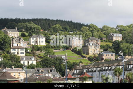 Fernsicht auf serpentinenstraße rothesay Isle of Bute Schottland august 2016 Stockfoto