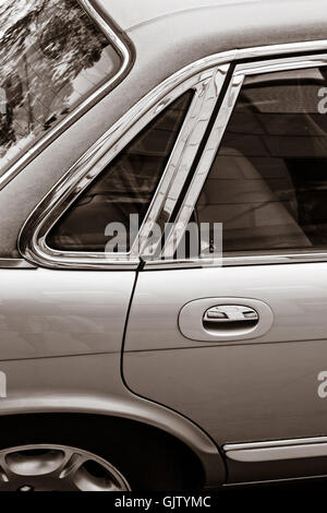 Eine Teilansicht einer Luxuslimousine. Stockfoto