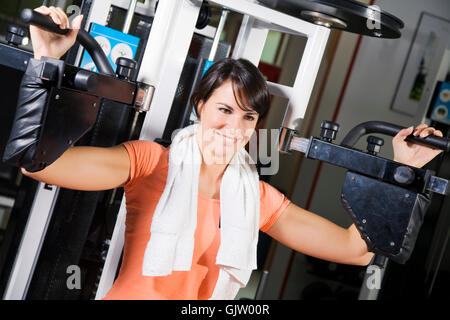 Frau Lachen lacht Stockfoto