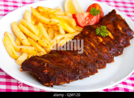 Rippen-Schweinebraten Stockfoto