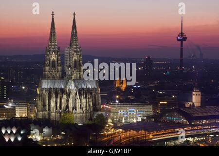 Kölner Dom Rhein Stockfoto