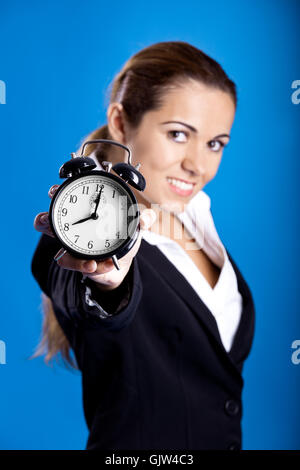 Frau Büro Uhr Stockfoto