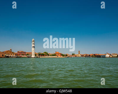 Der Leuchtturm auf der Insel Murano, Venedig, Italien. Stockfoto