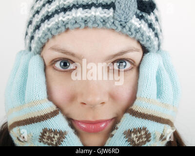 Gesicht Frau winter Stockfoto