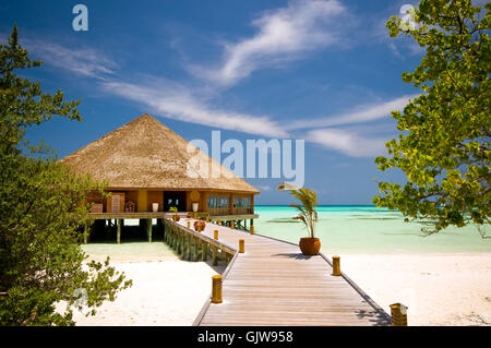 Hütte am Strand Stockfoto