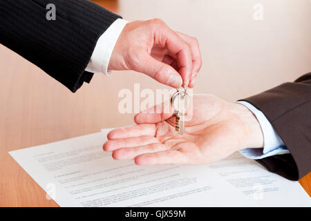 Haus-Bauvertrag Stockfoto