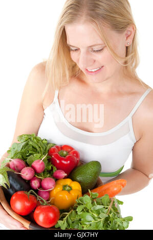 Frau Gesundheit Vitamine Stockfoto