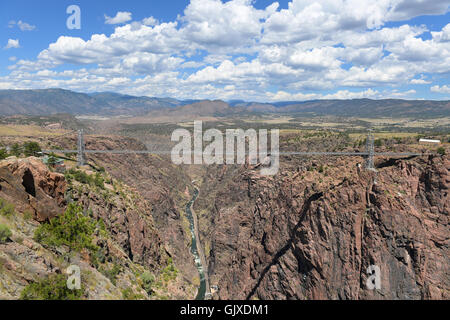 Royal Gorge Brücke über den Arkansas River in Colorado Stockfoto