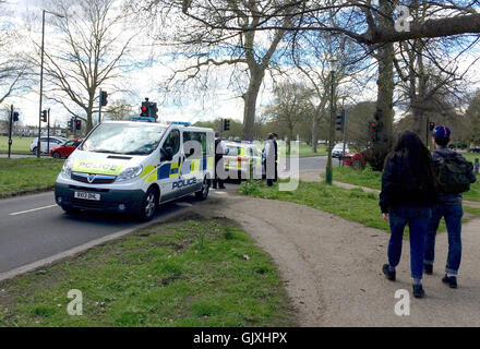 Die ruhigen Gassen der grünen Schinken-Dorf in der Nähe von Richmond Upon Thames war heute die Szene eine große Demonstration die Polizei blockiert Ortsstraßen erforderte. Der Protest war wie ein Teilnehmer, zitiert wird "... Protest gegen Entgleisen Demokratie in Pakistan und politische Gewalt fördern. " Andere Demonstranten äußerte sich besorgt über ehemaliges Cricketer und pakistanische Politiker Imran Khan-Charity-Fonds statt Offshore- und vermutlich zum Teil in Richtung Futhering verwendet seine politische eigene Kampagne, sowie Störungen und trennenden Taktik mit Khans Engagement bei der London Bürgermeisterkampagne.  Fe Stockfoto