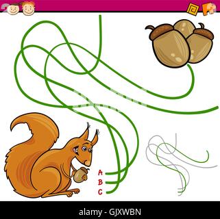 cartoon-Pfad oder Labyrinth-Spiel Stock Vektor