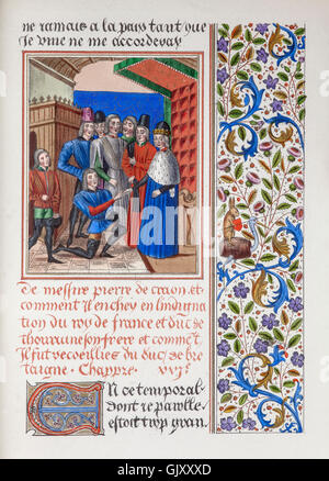 Der Herzog der Bretagne erhalten Sir Peter de Craon auf Sir Oliver de Clisson (1336 – 1407), den Spitznamen "The Butcher".  Er war ein bretonischer Soldat, der Sohn von Olivier IV de Clisson, die zum Tod im Jahre 1343 auf den Verdacht der haben die Engländer bis Nantes geben wollte gesetzt wurde. Stockfoto